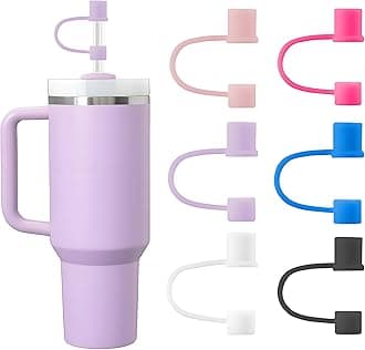 6|12 Pack 0.4in/10mm Straw Toppers, for Stanley Straw Covers Cap for Tumblers for Stanley 14|20|30|40|64 Oz Cup, Silicone Dust-Proof Caps（ Cup is Not Included）, 6 Pack
