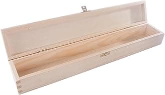 WooDeeDoo Long Wooden Box with Lid and Clasp – 47 x 8 x 6 cm – Craft Storage Case for Candles Knitting Needles Brushes Decoupage DIY Painting Pyrography Personalised Gifts
