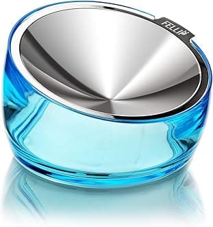 Felli Pet Oblik Whisker Fatigue Cat Food Bowl Raised Stainless Steel Shallow Dish, Pet Design Anti Vomit Tilted Metal Plate Feeder Elevated Acrylic Base(Sapphire, 0.5 Cups Shallow Dish)