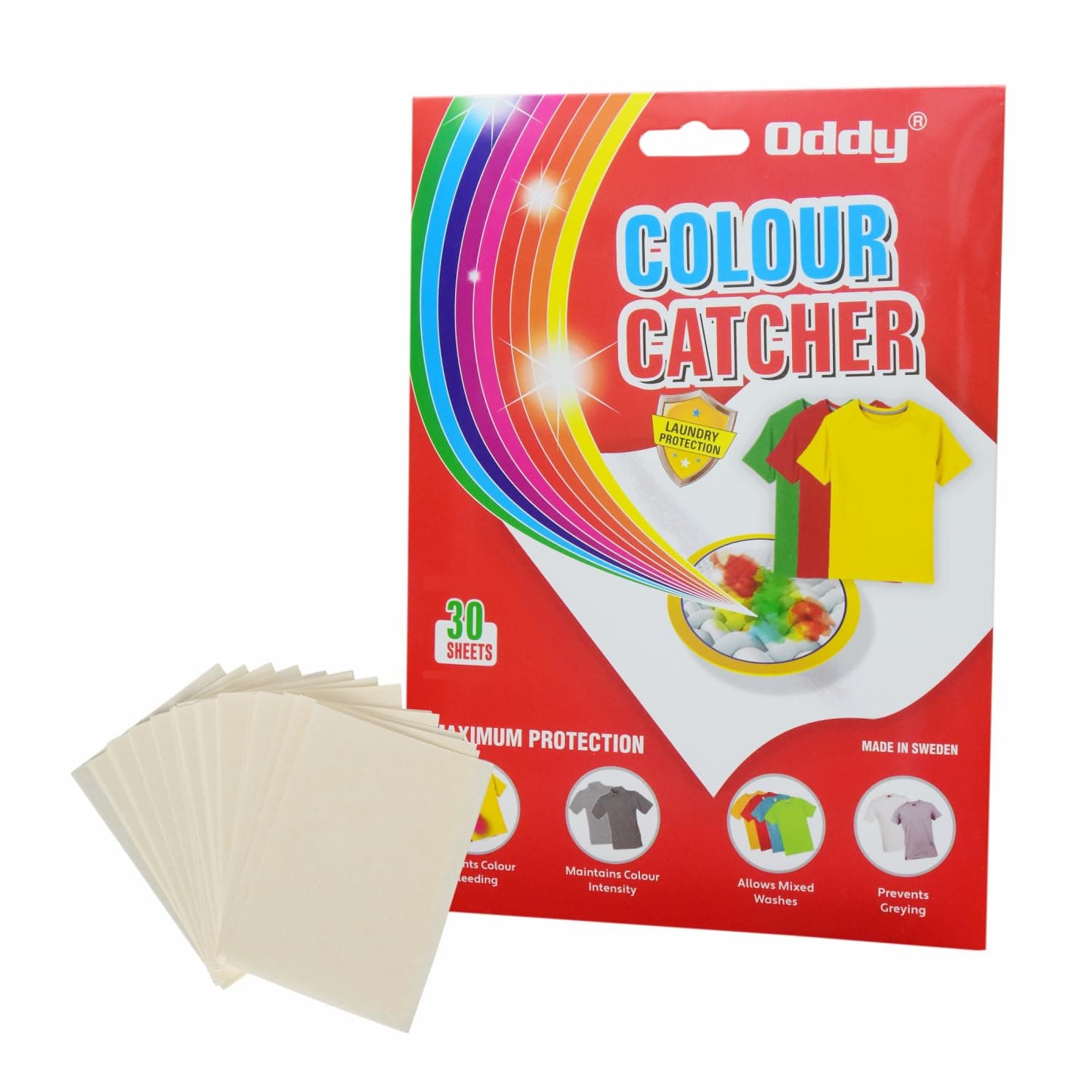 Oddy Dirt & Colour Catcher, Pack Of 30 Sheets For Laundry, Allow Mixed Washes, Prevent Colour Runs And Maintain Original Colour Of Clothing