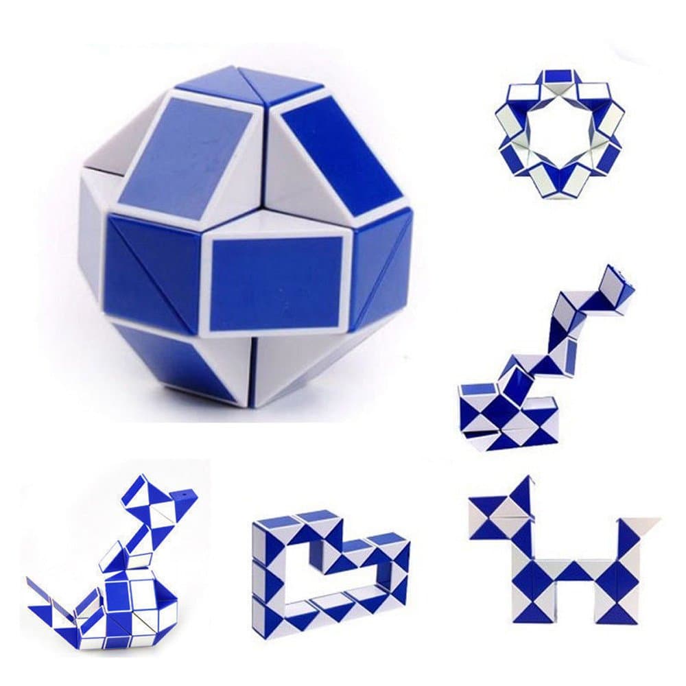 Plastic Puzzle Cube,Cool Snake Magic Variety Popular Twist Kids Game Magic Snake Cube Mini Plastic Puzzle Cube Fidget Toys Speed Cubes for Kids Adults Teens Random