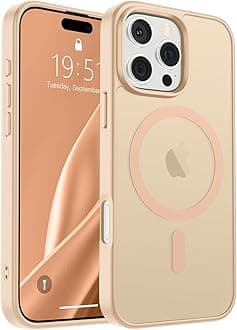 SUPFINE Magnetic for iPhone 16 Pro Max Case(Compatible with MagSafe)(Military Grade Drop Protection) Slim Translucent Matte Shockproof with Anti-Fingerprint Phone Case,Sand Pink