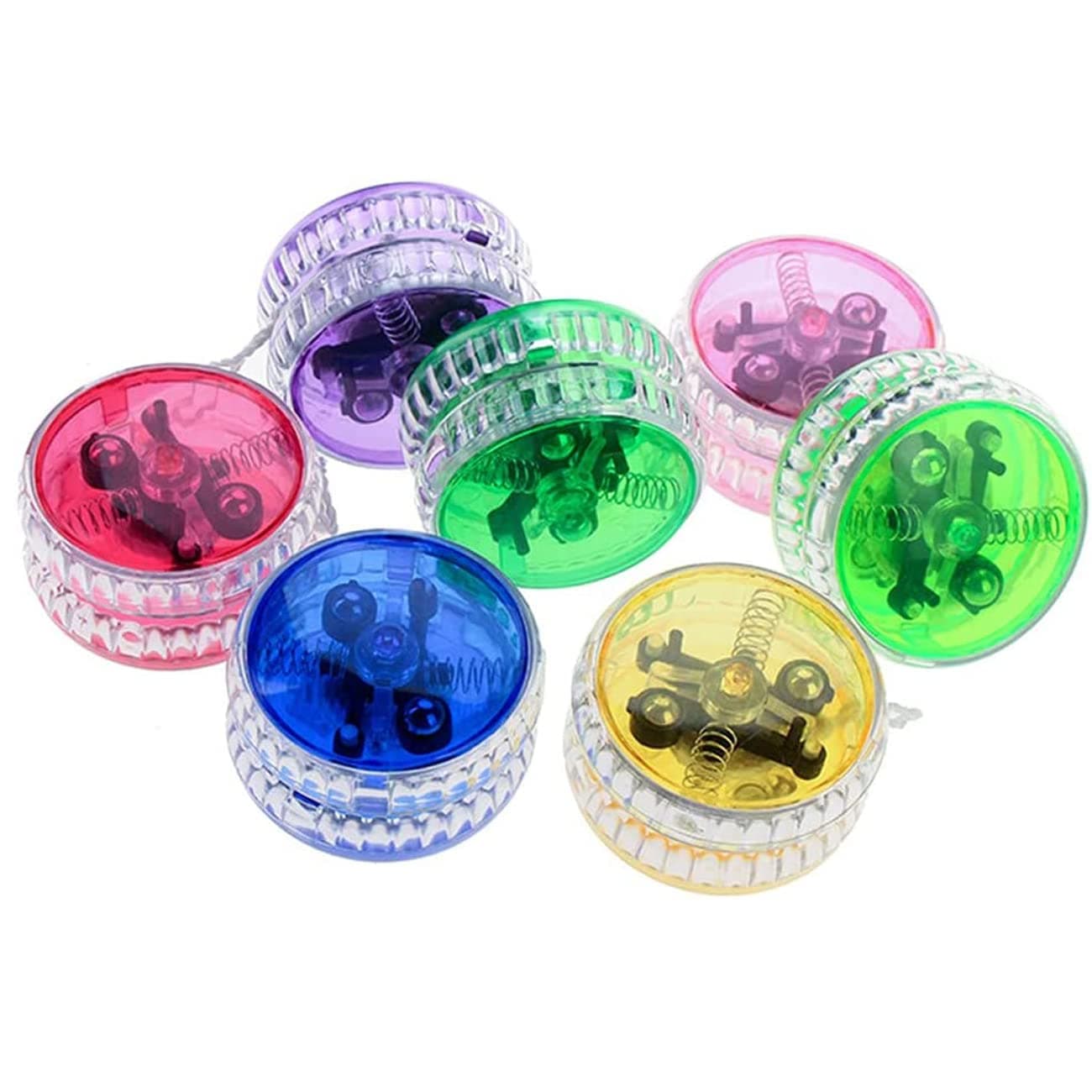 7 Pieces Led Light Yo-Yo, Responsive Bearing Ball Yoyo, Colorful Plastic Auto Return Entertaining Toy, Entertaining Yoyo for Beginner, for Boys and Girls Above Aged 6, Random Colors