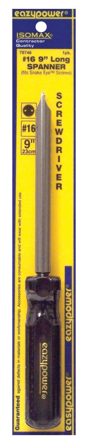 Eazypower 79746 1-Pack #16 Spanner Security Isomax 9-inch Screwdriver (fits Snake Eye Screw)