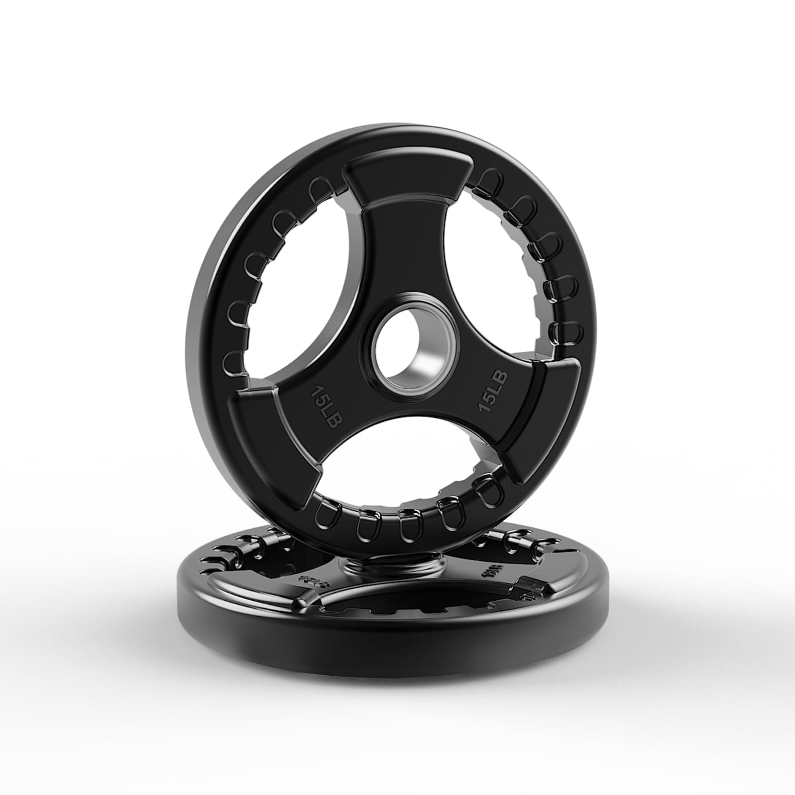 LIONSCOOL 2-Inch Rubber Olympic Grip Weight Plates for Strength Training, Weightlifting, Solid Cast Iron Plate for Barbell in Single/Pair/Set for Home & Gym (2.5-45LB), One Year Warranty