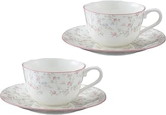 P59387A/9940 Cup & Saucer (Pair Set) (Coffee Tea Double), 8.8 fl oz (220 cc), Cutie Rose, Microwave Safe, 2 Pieces, Bone China