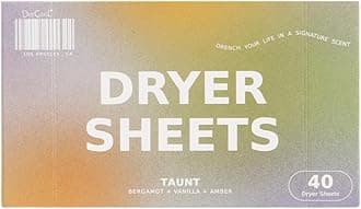 DedCool Dryer Sheets | 01 Taunt | 40 Count | Non-Toxic, Vegan Fabric Softener Sheets | Bergamot, Vanilla & Amber Scent | Softens & Freshens