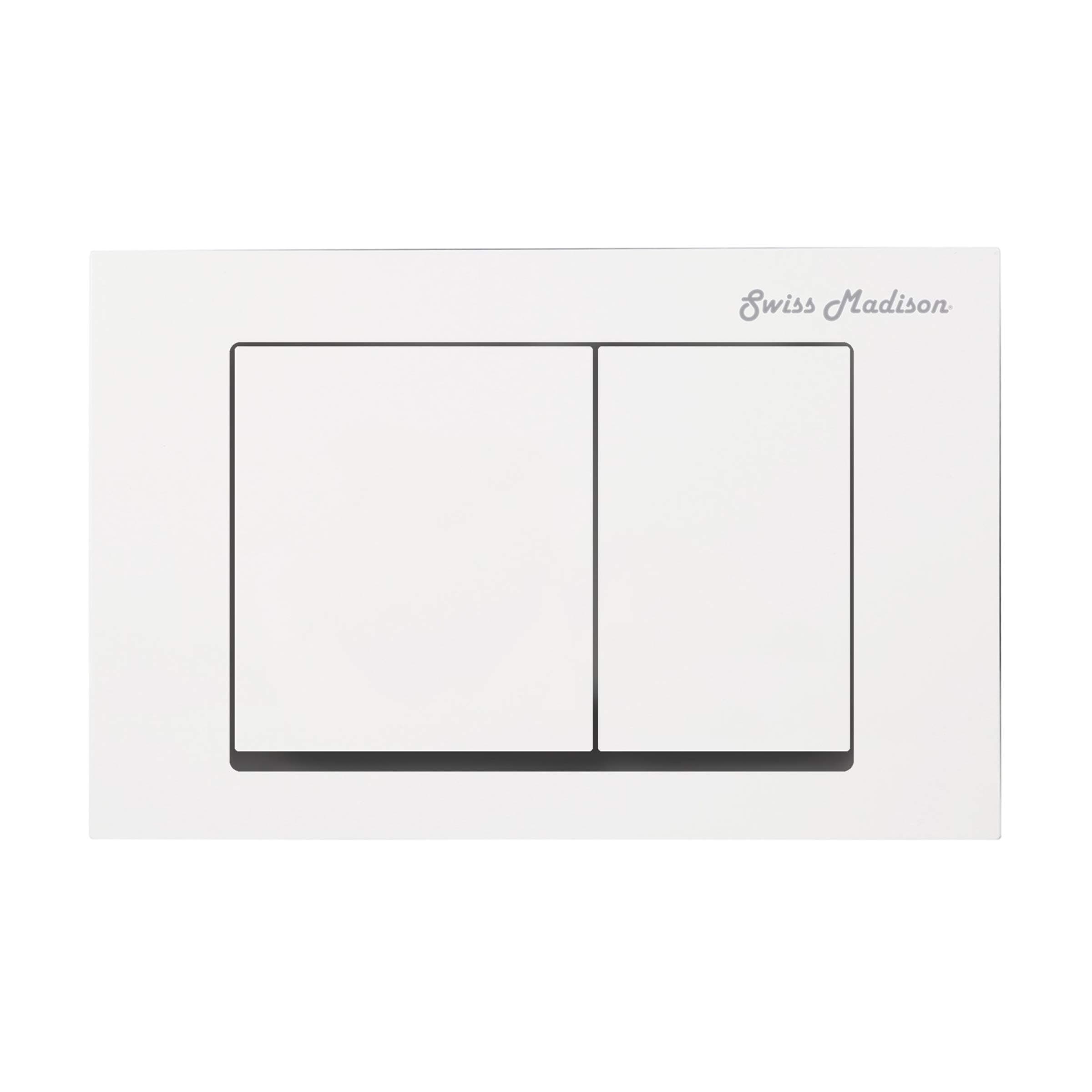 Well Made Forever White SM-WC002W Wall Mount Dual Flush Actuator Plate with Square Push Buttons