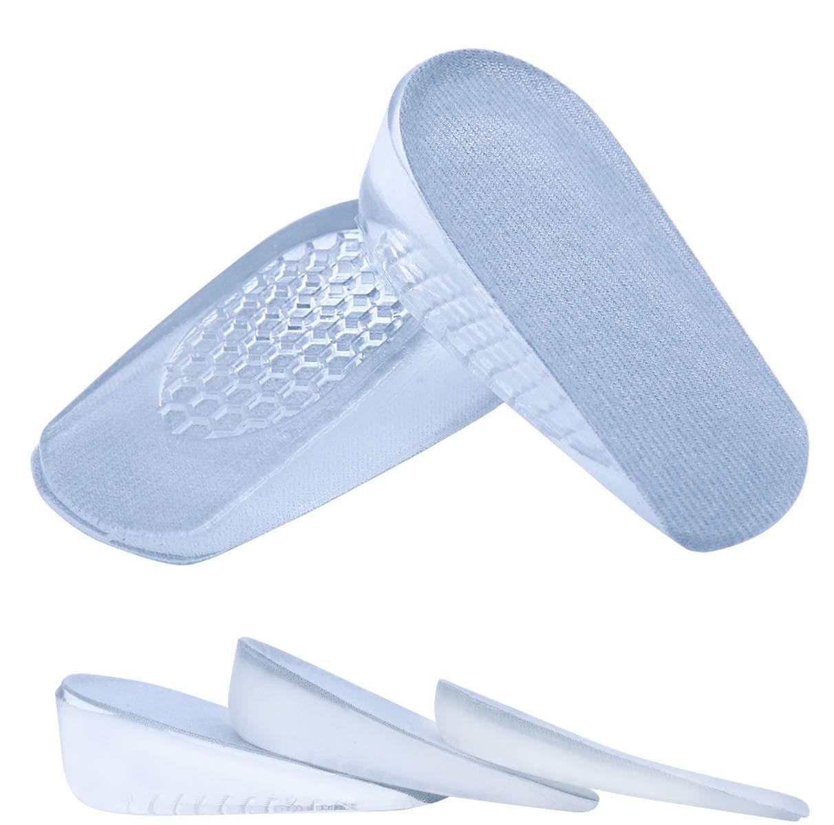 Silicone Height Increase Insoles, Heel Cushion Inserts, Comfortable Gel Heel Pads for Shock Absorbing Support, Silicone Cushion Shoe Insoles for Men and Women