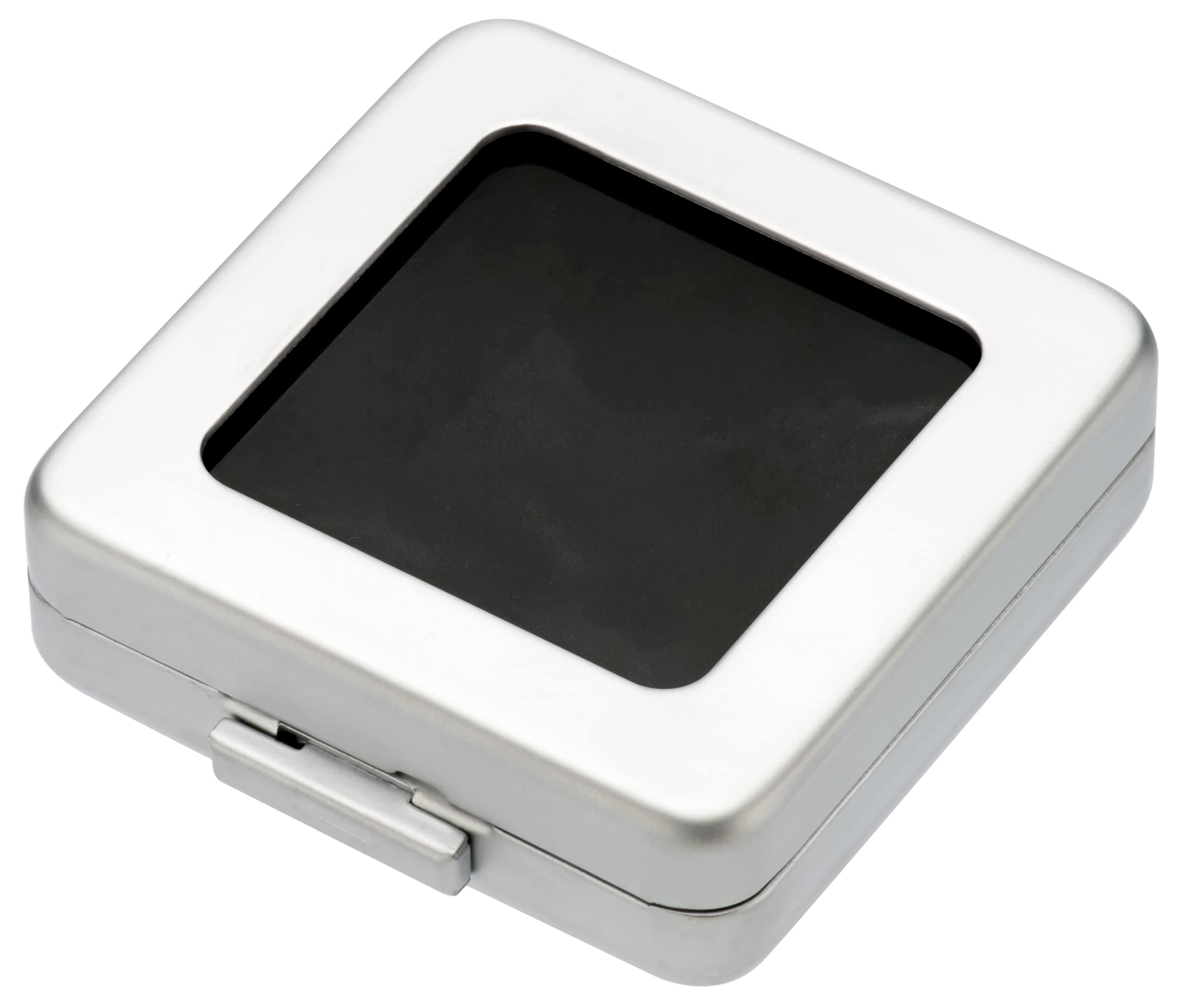 Giftop Glass Top Loose Diamond or Gemstone Display Box Case Holder Show Container Metal (Silver Medium)