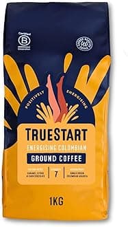 Ground Coffee 1kg, Smooth Energising Colombian - Ground Coffee for Cafetiere, V60 & Aeropress, Mycotoxin-Free, Rich in Antioxidants, Freshly Hand Roasted Speciality Grade, Medium Roast
