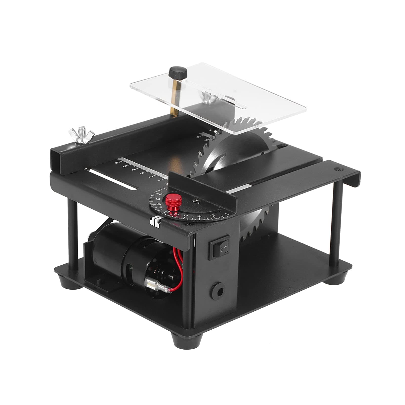 MorelianMulti-Functional Table Saw Mini Desktop Saw Cutter Electric Cutting Machine with Saw Blade Grinding Wheel Adjustable-Speed Angle Adjustment 35MM Cutting Depth for Wood Plastic Acrylic Cutting
