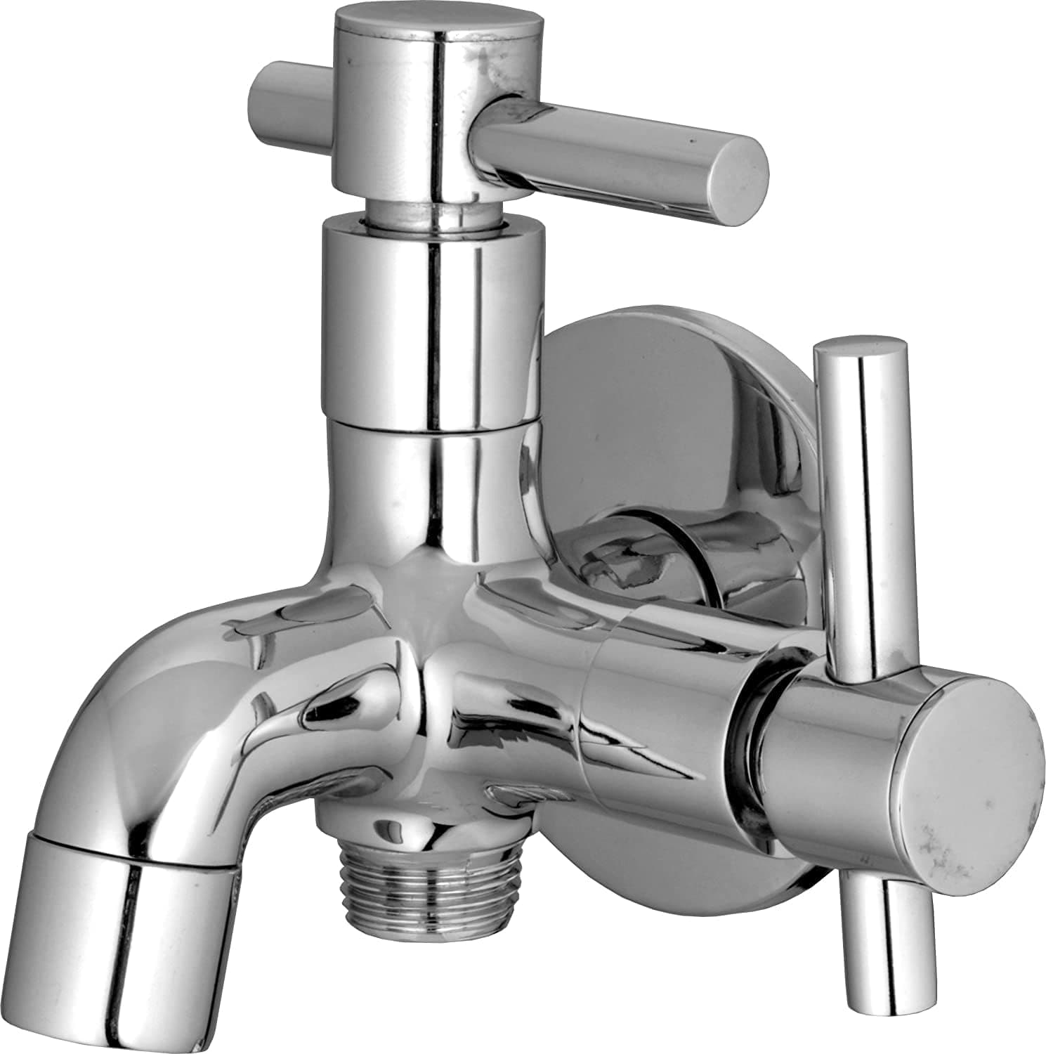 Brass Polished Two in One Trim Bib Tap , silver
