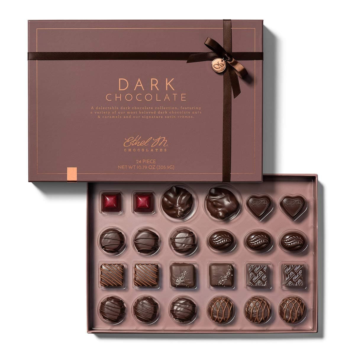 Chocolates 24 Piece Premium Dark Chocolate Collection Assortment Candy Gift Box ? Exotic flavors, lemon, vanilla, caramel and more