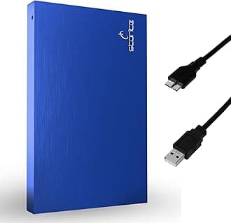 Storite 2.5 Inch Ultra Slim Portable External Hard Drive with USB 3.0 Data Transfer Compatible for PC, Mac, Gaming Console, Laptop, Desktop, Blue, 1TB