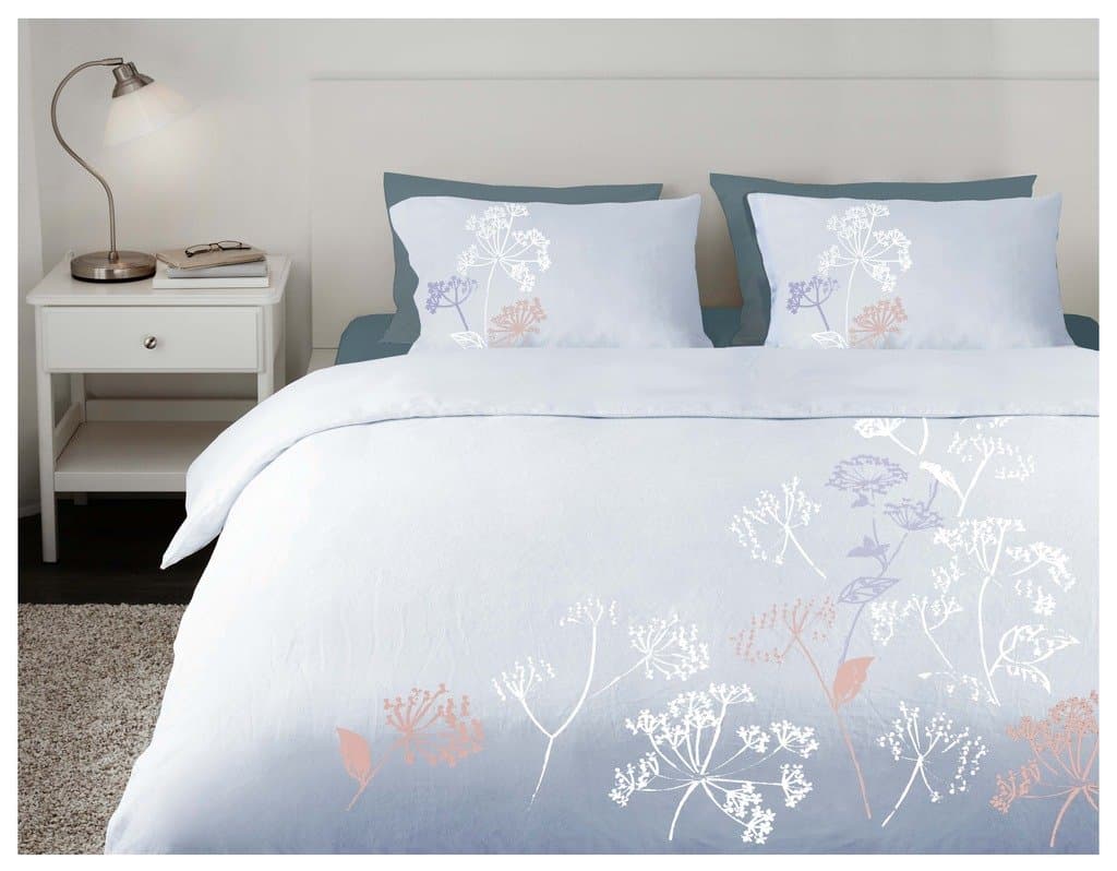 Milano Home Autumn Sky 100% Cotton 200 Thread Count, Super Soft, Embroidered, Queen Duvet Cover with 2 Pillow Covers