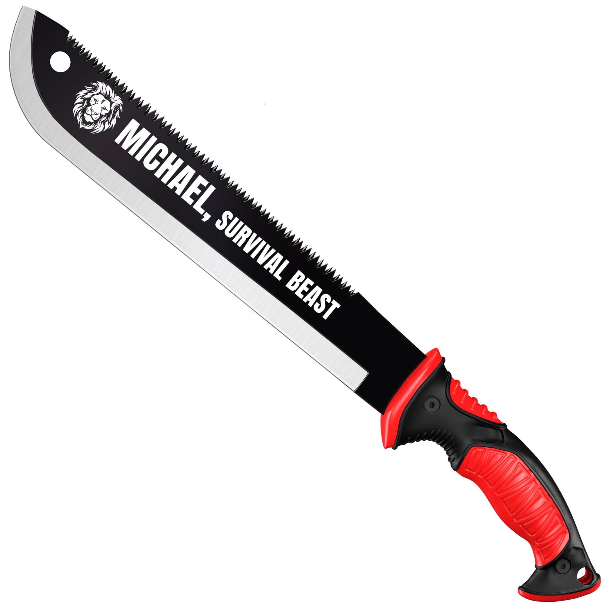 Machete with Saw 25" / 19" Heavy Duty Tool & Sheath - Ergonomic No-Slip Handle - Survival Knife with Serrated Blade - Machetes for Bushcraft Hunting Garden Cutting Trees and Yard Work