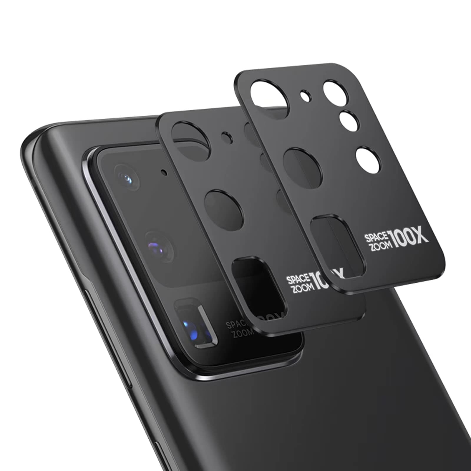 2 Pack for Samsung S20 Ultra Camera Lens Protector Case Alloy Metal Galaxy S20 Ultra 5G Camera Screen Lens Protector Protective Cover Easy Installation [Not Affect Flash] (Black)