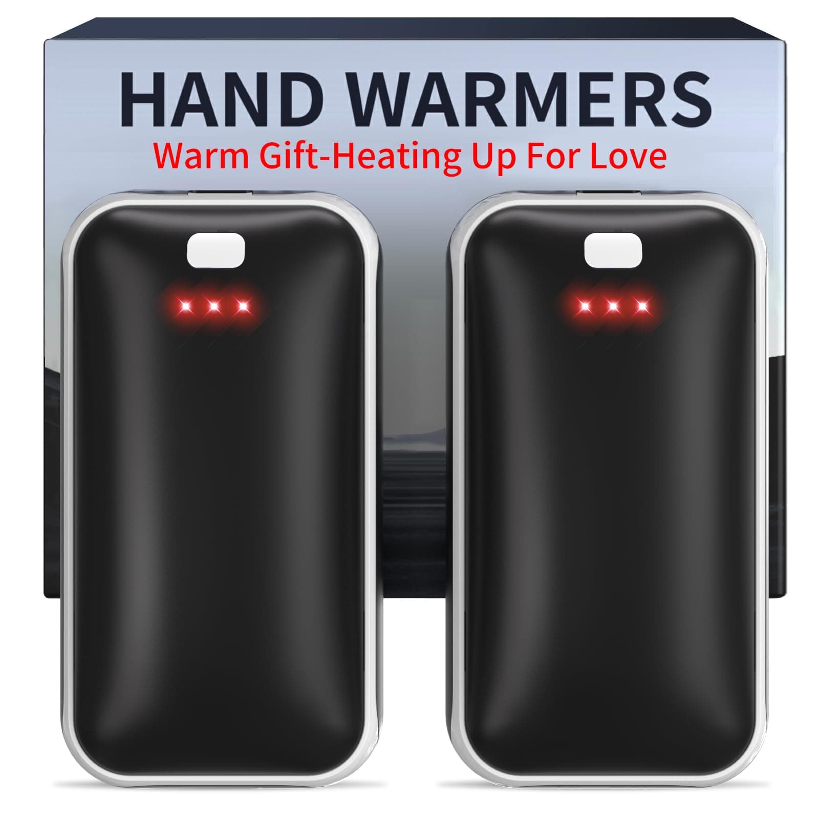 Lerat Hand Warmers Rechargeable 2 Pack, Portable Electric Hand Warmer Max 131℉, Reusable Slim Pocket Heater Handwarmers, Gifts for Men, Women, Outdoor, Golf, Camping, Hunting Essentials