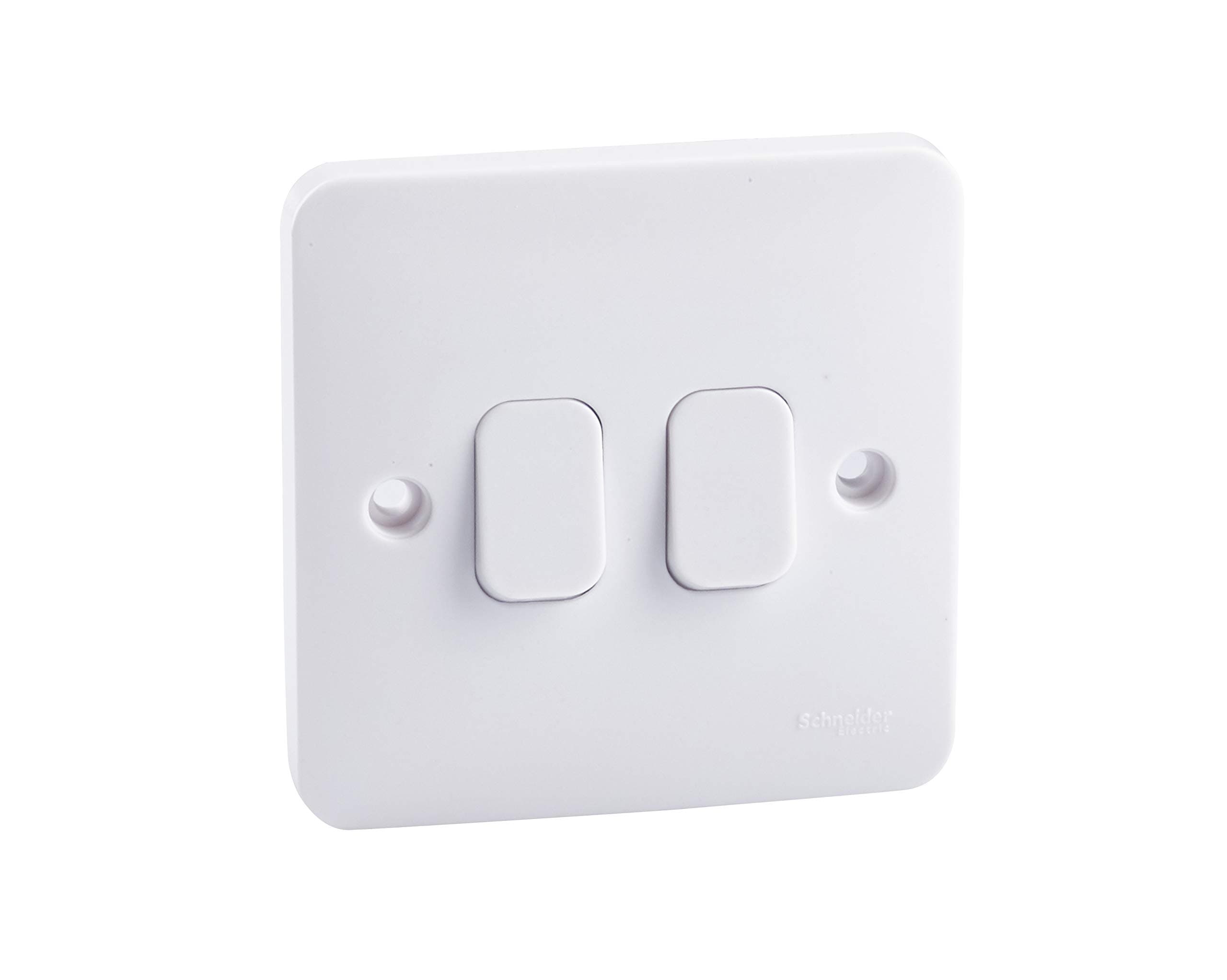 Lisse White Moulded - Double 2 Way Light Switch, 10AX, GGBL1022S, White