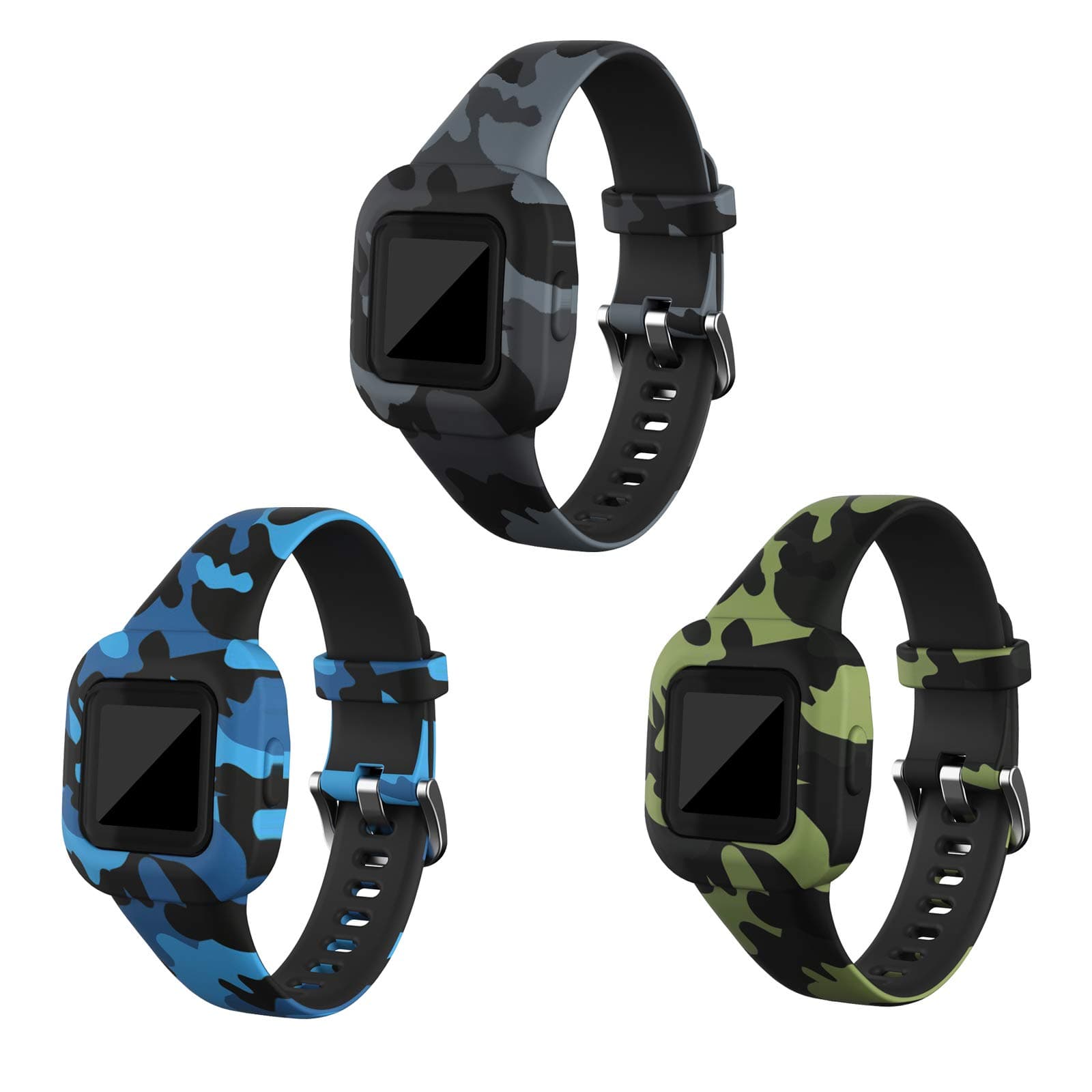 RuenTech Compatible with Garmin Vivofit jr 3 Bands, Replacement Silicone Wristband Camouflage Watch Straps for Kid's Vivofit jr. 3 Fitness Tracker