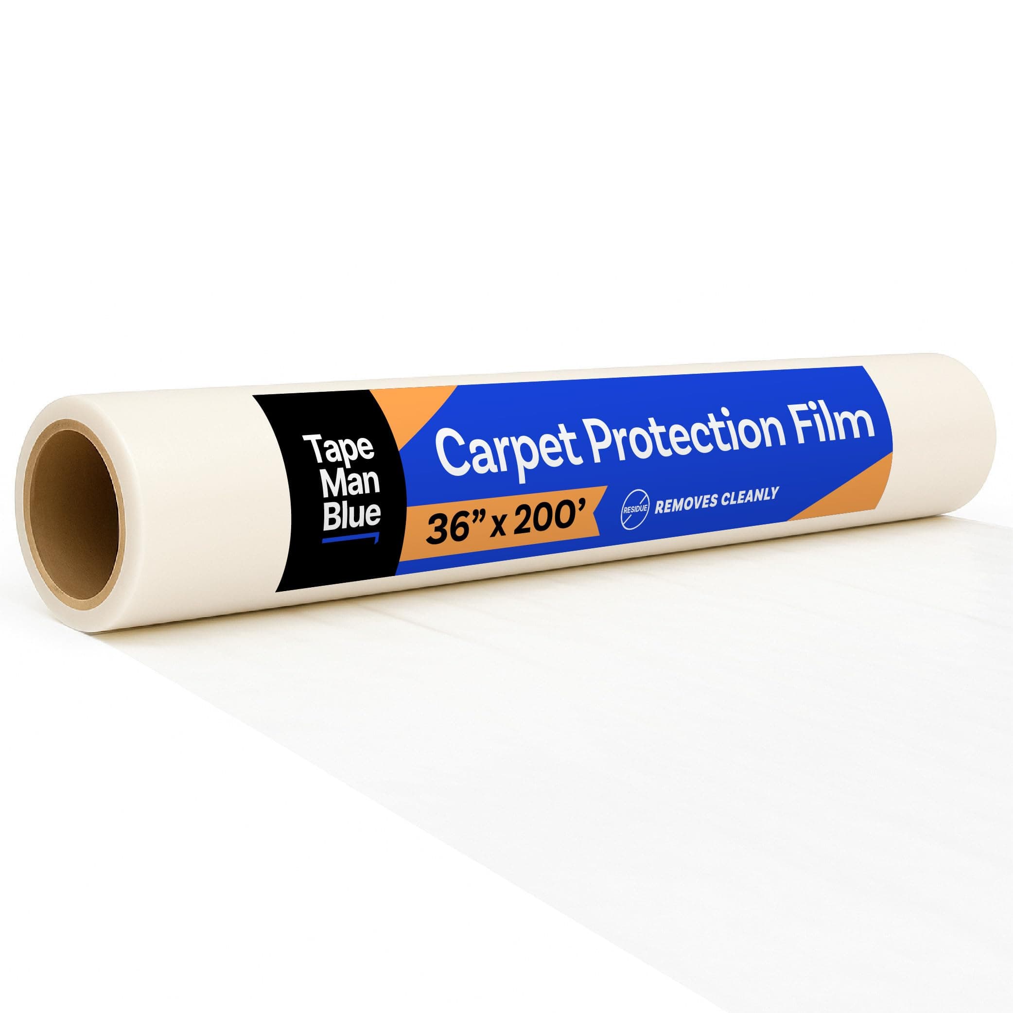Carpet Protection Film 36" x 200' roll, Self Adhesive Plastic Carpet Protector Film with Clean Removal & Easy Unwind, Durable Protection Tape to Shield Your Surface from Dirt and Spills
