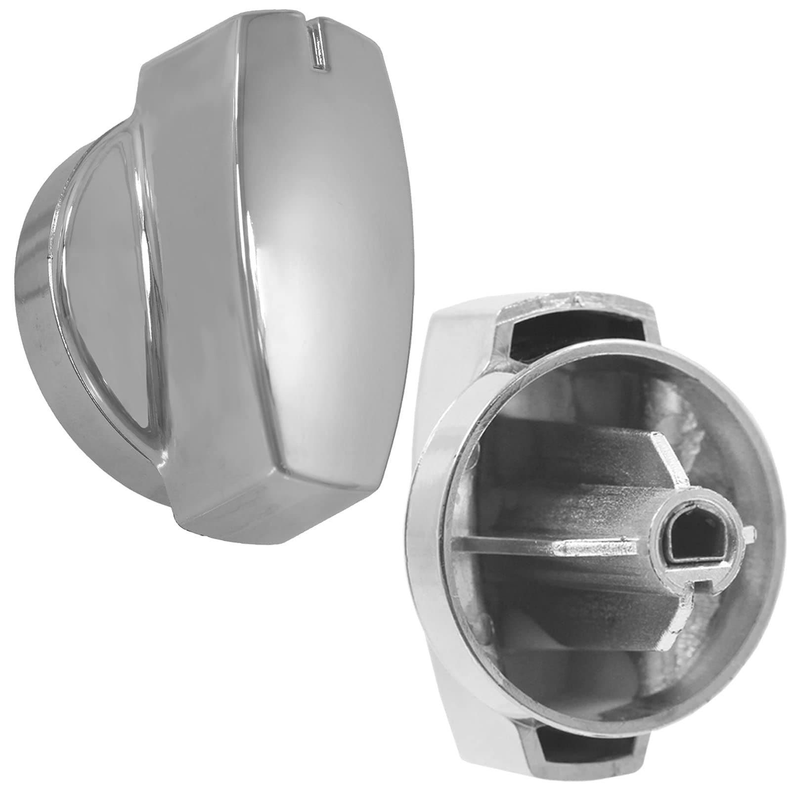 SPARES2GO Temperature Control Knob Compatible with Belling 100DFT 100G Oven Cooker (Chrome, Pack of 2)