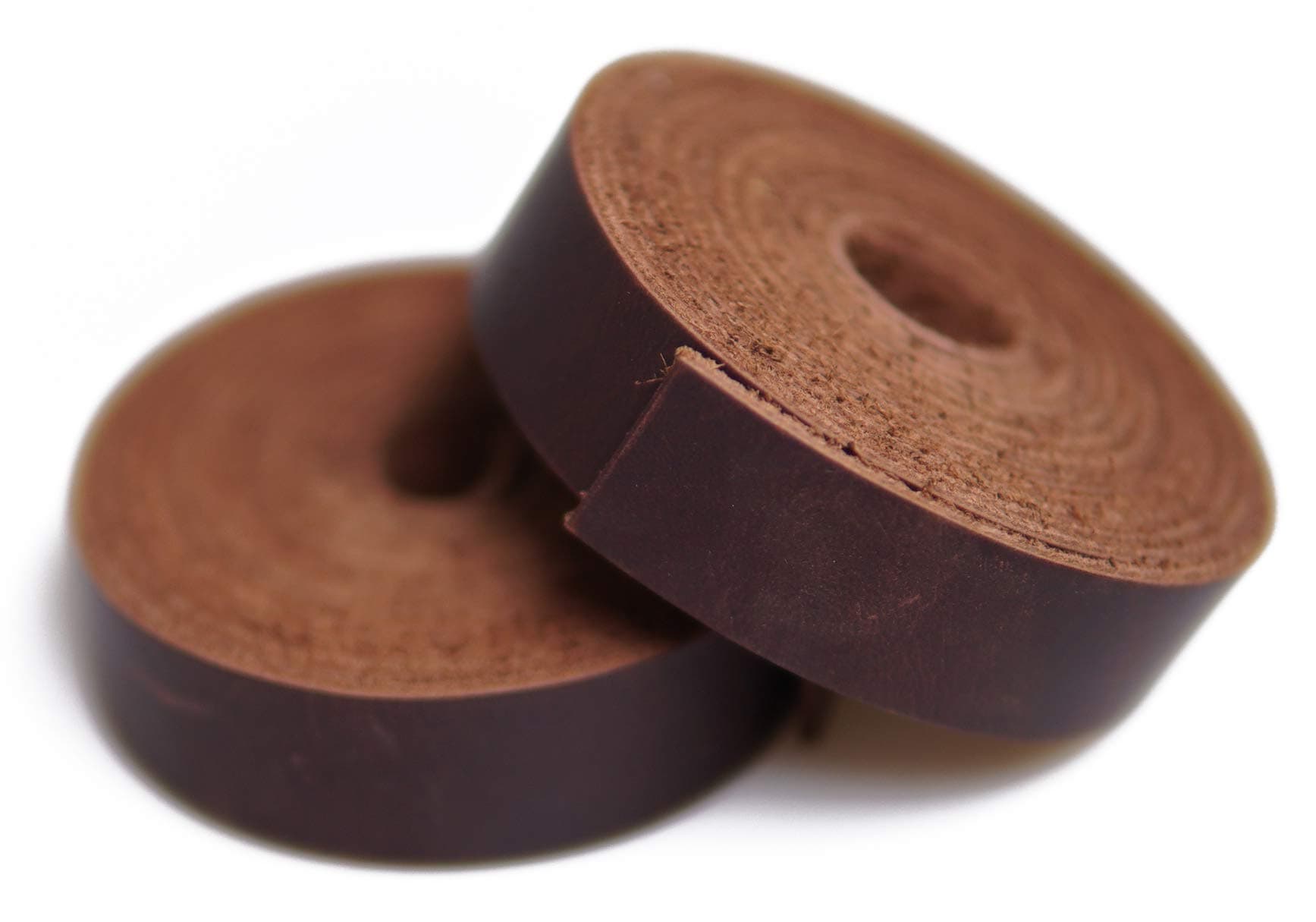 Jeereal Full Grain Leather Strap 2.0mm Thick Cord Braiding String for Crafts/Tooling/Workshop Handmade (Reddish Brown, 3/4"x72")