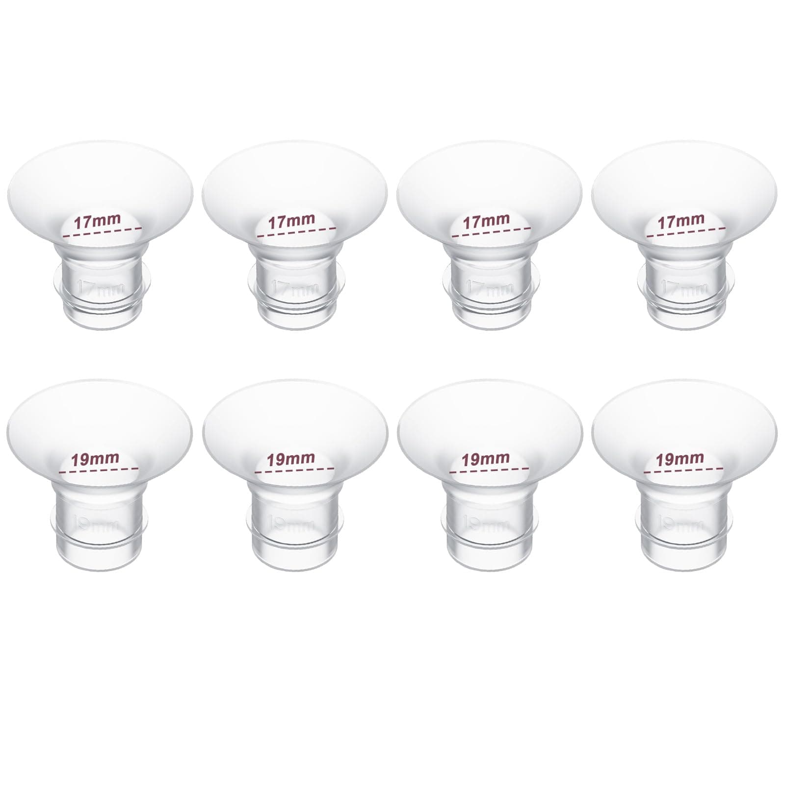 8PCS Flange Inserts 17mm/19mm,Compatible with Momcozy S12 Pro/M5/S9 Pro Hands-Free Breast Pump,Use for Medela/Spectra/Elvie/Willow/TSRETE/kmaier 24mm Shields/Flanges,Reduce 24mm to Other Size,4pc/size