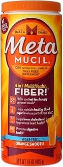 Metamucil Multi-Health Fiber by Meta, Berry Smooth Sugar Free 72 Teaspoons 15 Ounce (Pack of 2)