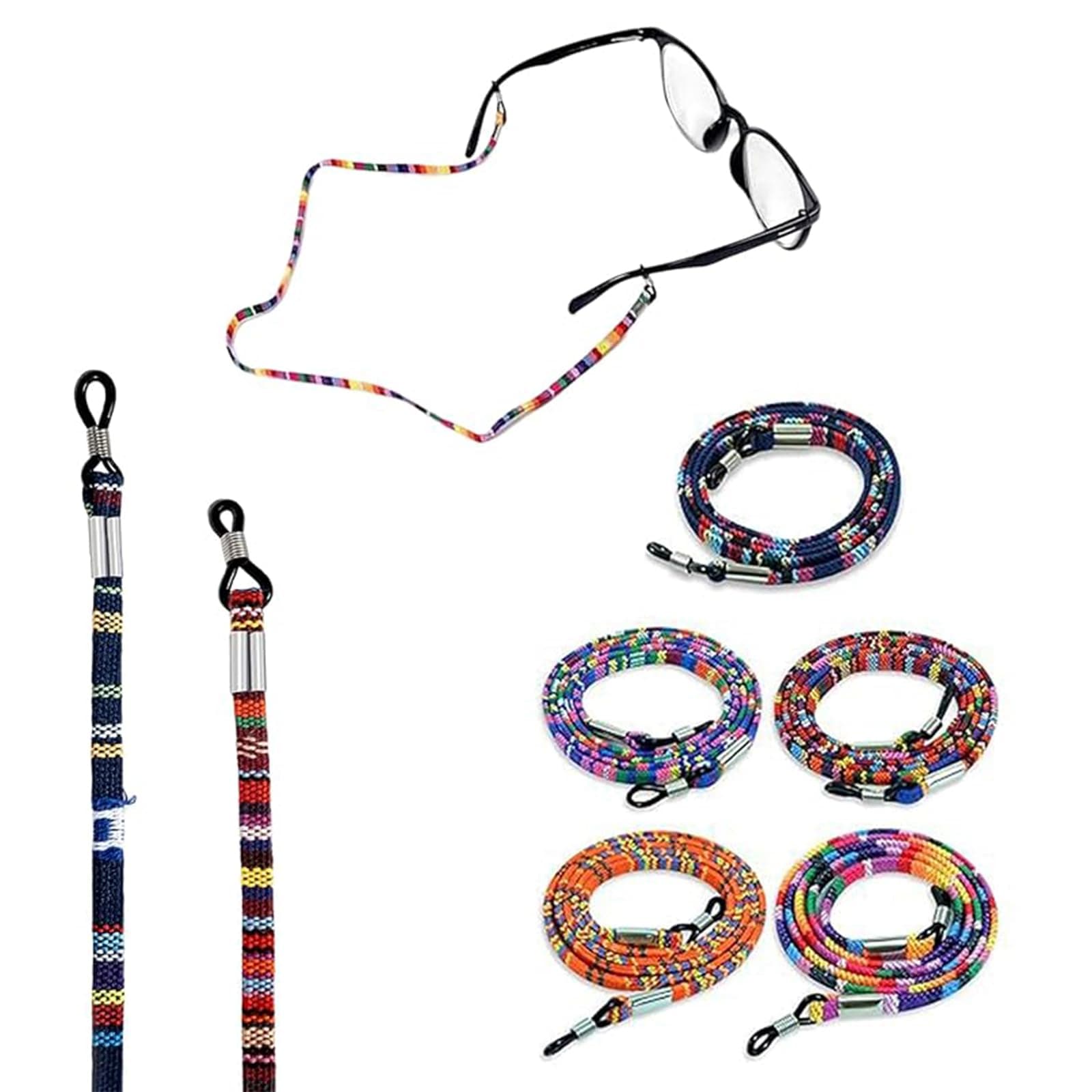 5 Pcs Specs Holder Strap, Specs Holder, 5 Colors Spectacle Chain For Women Around Neck Holders Fashion Eyewear Accessory Sports Elastic Spectacle Strap for Men Women