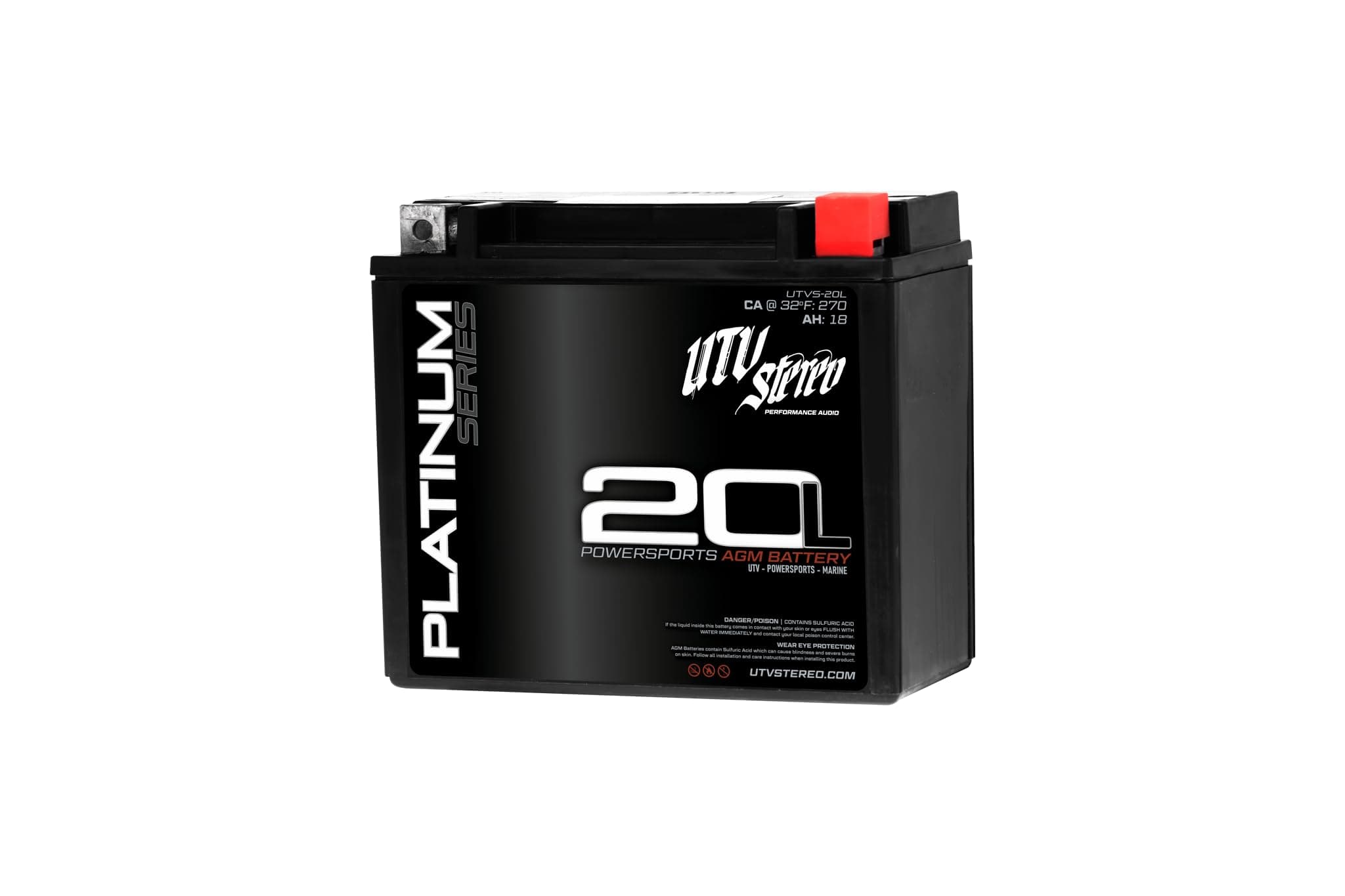 AGM Platinum Series Battery 20L - Can-am X3 & Maverick R YTX20L Replacement Battery - Fully Sealed & Maintenance Free