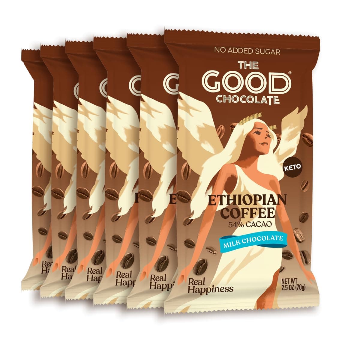Coffee Milk Chocolate Bars with 80% Less Sugar & Lower Net Carbs – Keto Chocolate Bar with Lower Calories, All Natural and Non-GMO Keto Snacks, 2.5 oz (6 Bars Value Pack)