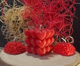 NeeaaN Big Heart Bubble Scented Candle | Valentine's Day Special Pink Heart Rose Scented Bubble Candle Ideal for Decoration, Bathroom, Bedroom, Wedding, Christmas, Love Theme, Romantic (Red)