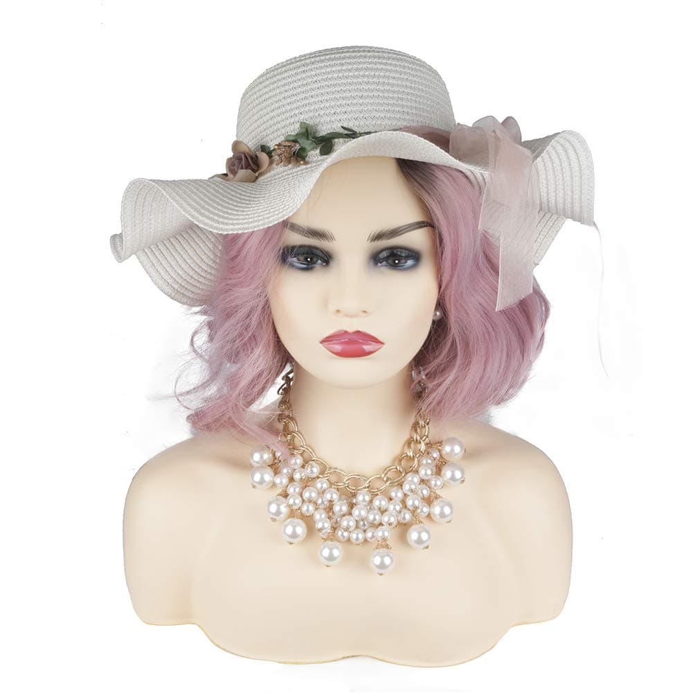 White Female Mannequin Head Bust with Shoulders for Wigs Display Making Styling
