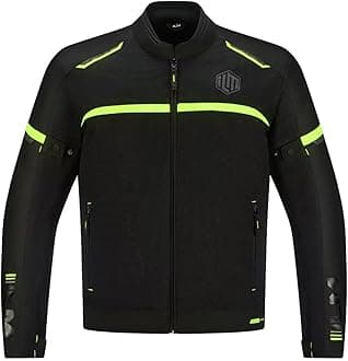 ILM Motorcycle Riding Jacket with Mesh CE Armor and Detachable Thermal Liner Dual Sport All Season for Men Model JAM1(Fluorescent, Large)