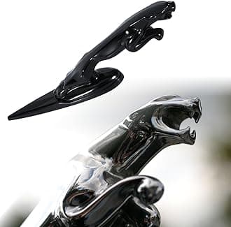 Hood Emblem - Compatible with XE, XF, XJ,F-Type,F-Pace Accessories- 3D Classical Design - Hood Emblem in Chrome/Black Finish(Black)
