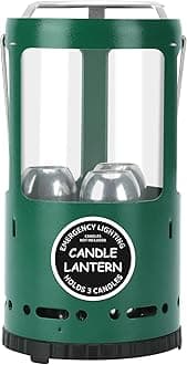 Candle Lantern, Camping Gear for Campers and Emergency Use, Without Candles (Green)