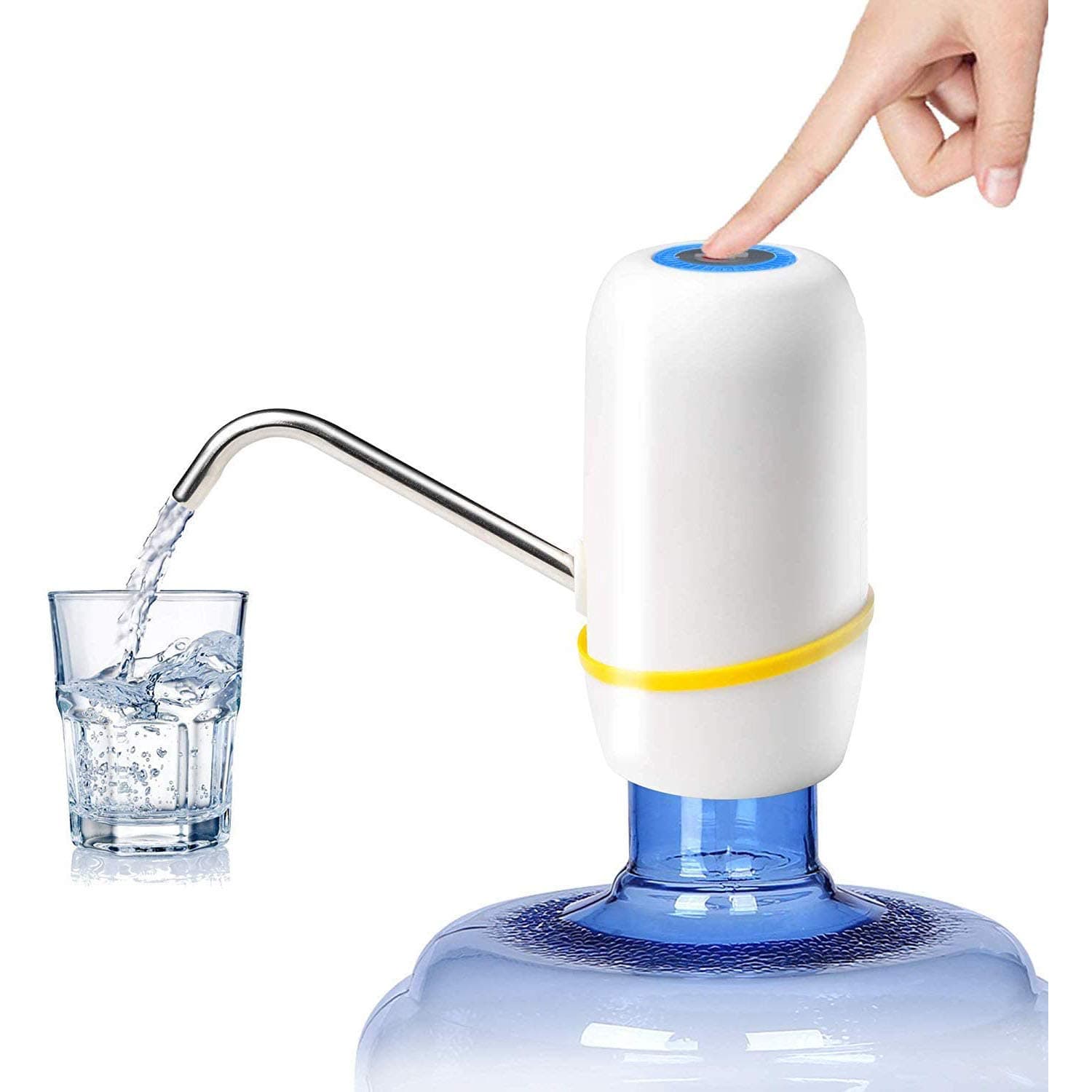 Rag & Sak® electric water dispenser, USB charging automatic drinking water pump portable water dispenser one-button pumping for universal 5 gallon bottle for home, office and outdoor camping