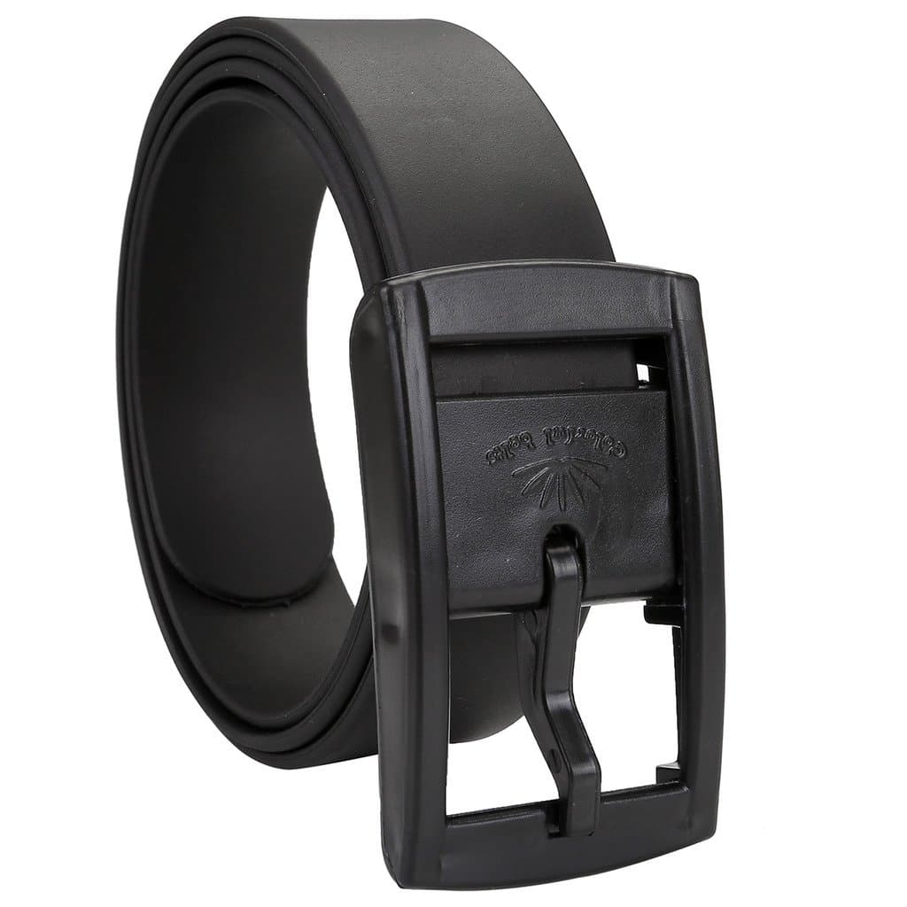 Faleto Rubber Golf Belts for Men Adjustable Cut-to-fit Waterproof Plastic Belt with Gift Box,Black