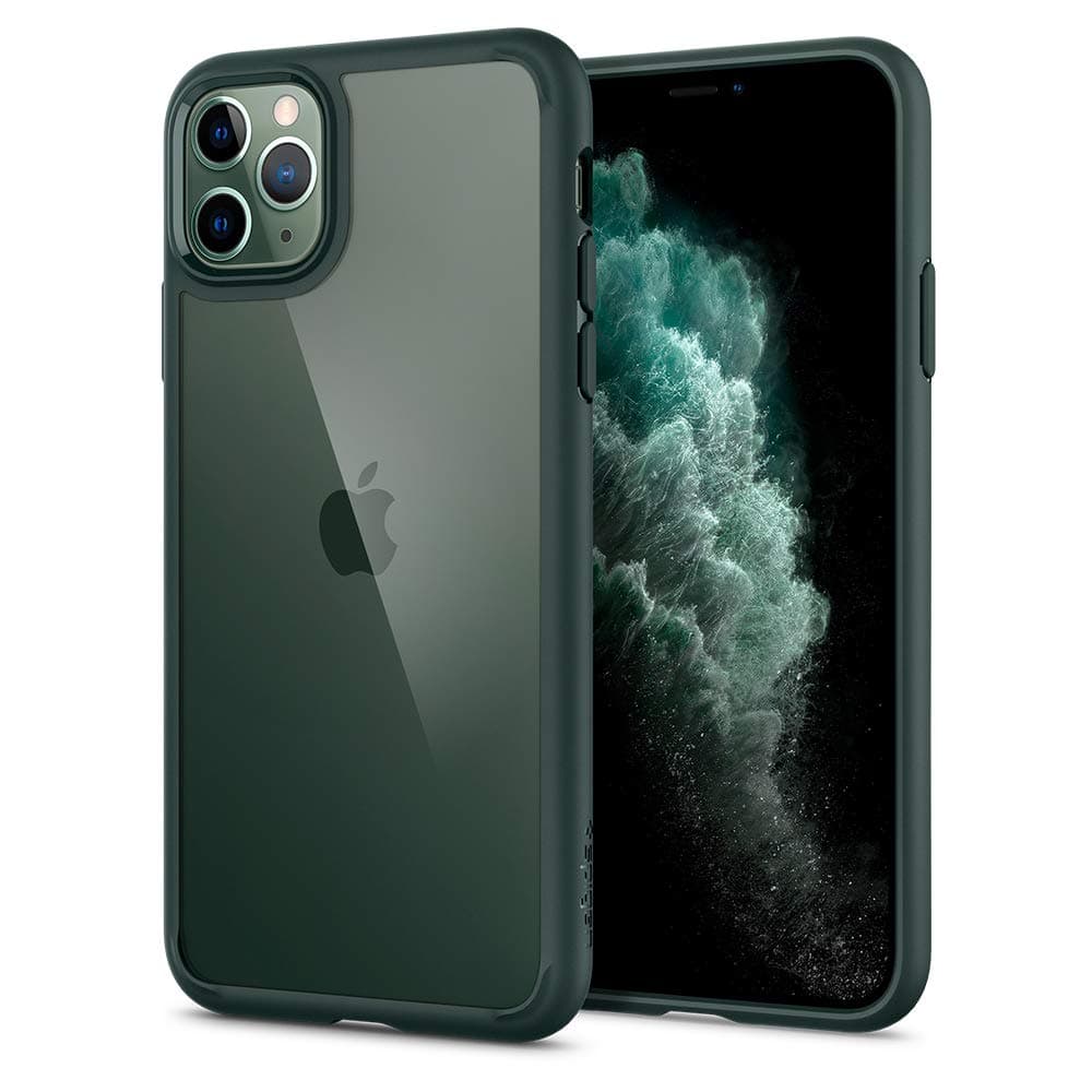 - Ultra Hybrid Back Cover Case for iPhone 11 Pro Max, Durable Hybrid Structure, Air Cushion Technology - PC+TPU | Midnight Green