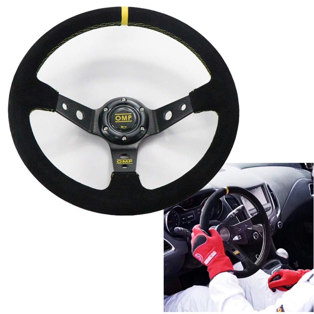 Modification of the car Racing steering wheel OMP matte The modified car steering wheel, 14"/ 35.6 cm in diameter, black