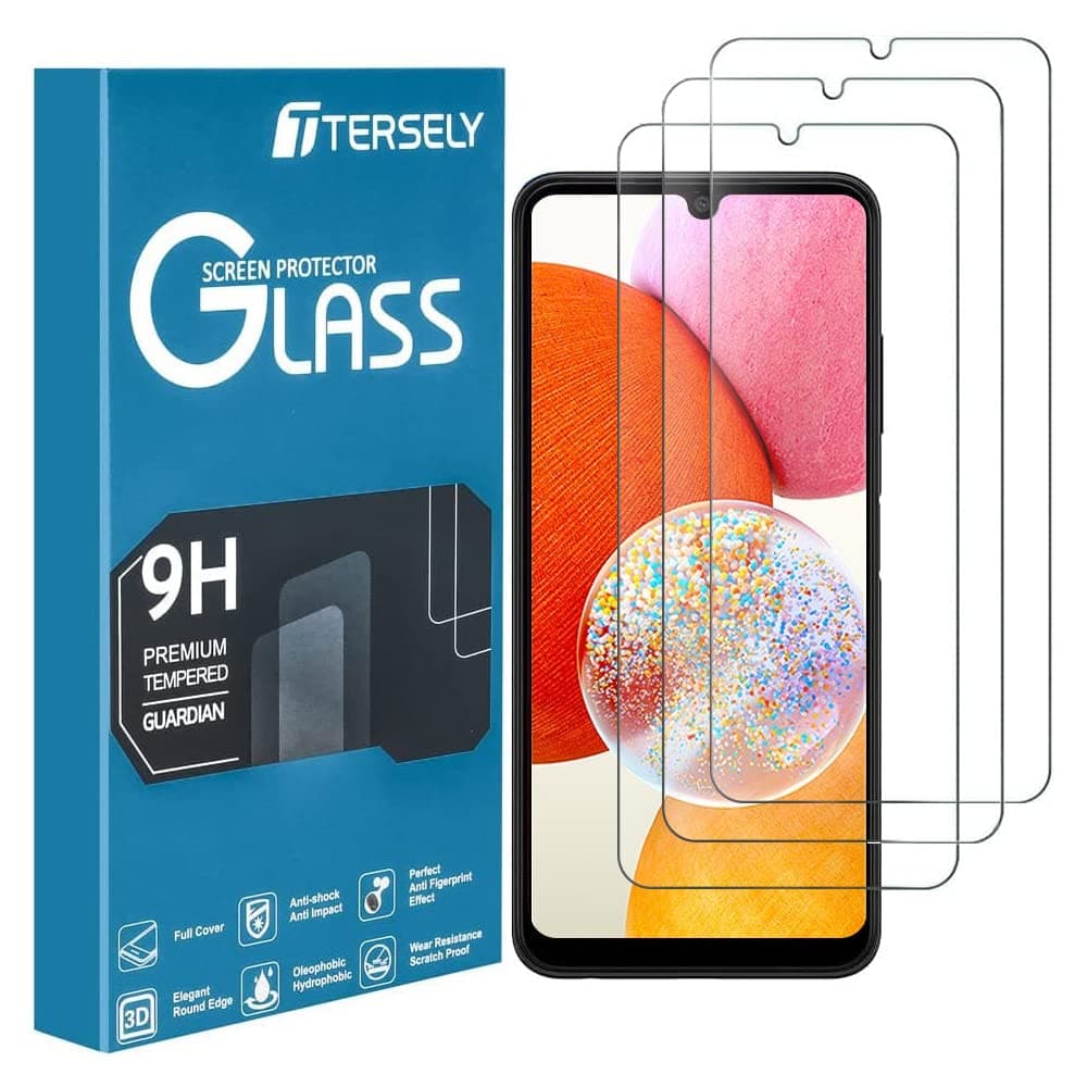 T Tersely[3-Pack] 9H Tempered Glass Screen Protector for Samsung Galaxy A14 4G/5G/M14/F14, Case Friendly, Ultra-clear, Shatterproof Anti-Scratch Film Screen Protector