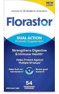 Probiotics for Digestive and Immune Health, 54 Capsules, Probiotics for Women & Men, Helps Flush Out Bad Bacteria, Boosts The Good with Our Strain Saccharomyces Boulardii, Packaging May Vary