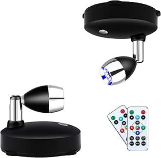 LEASTYLE Spotlight Battery Operated Spot Light Up Lights Indoor Mini Accent Lights Dimmable Art Lights LED Spotlights Wall Light for Christmas, Halloween Pumpkin