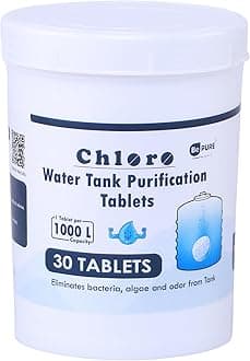 Chloro 1000 | Water Purification Chlorine Tablets for Water Tank | Pack of 40 Tablets| Eliminates Bacteria, Algae and Odor from Water Tank | 40 Tablets for 40000 litres