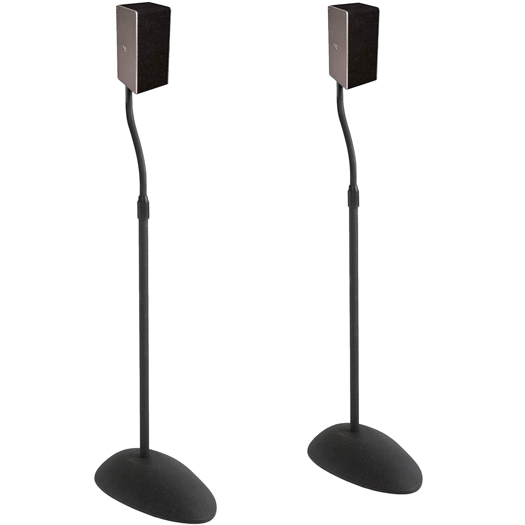 Speaker Stands Pair - Height Adjustable with Universal Compatibility - Works with Vizio, Klipsch, Bose, Sony & More - Includes Built-in Cable Management - Great For Surround Sound Setups