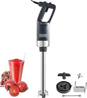 VEVOR Commercial Immersion Blender, 750W 16" Heavy Duty Hand Mixer, Variable Speed Kitchen Stick Mixer with 304 Stainless Steel Blade, Multi-Purpose Portable Mixer for Soup, Smoothie, Puree, Baby Food