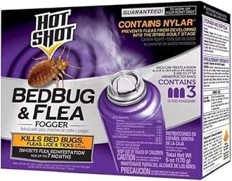 BedBug And Flea Fogger 3 Count-2 Ounce Cans, With Nylar, Inhibits Flea Reinfestation, 6 Pack