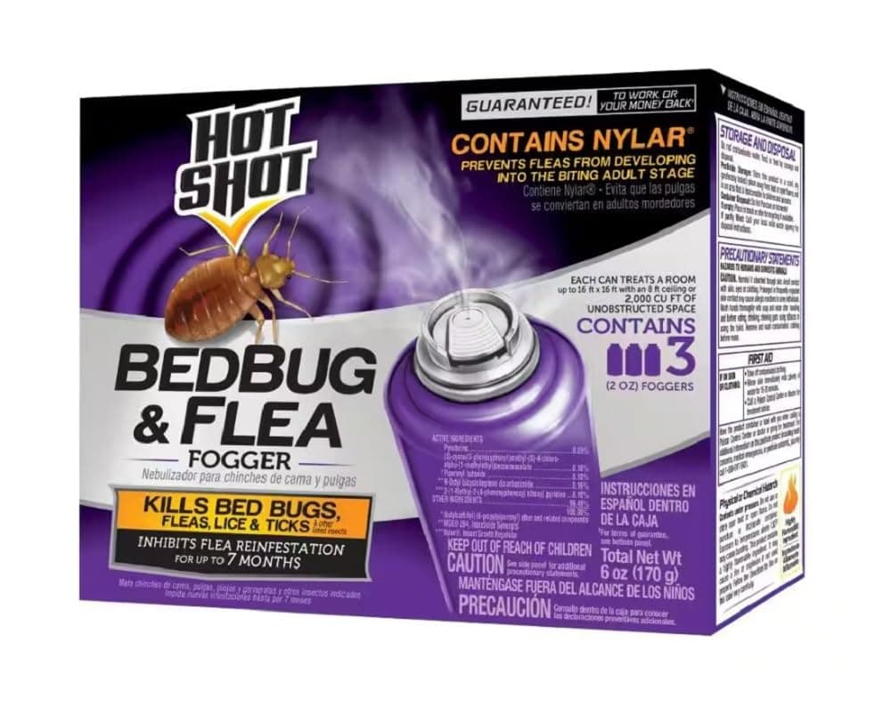 Hot Shot 95911-1 Bedbug and Flea Fogger, 3-Count, 6-Pack